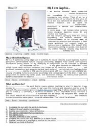 English Worksheet: Sophia the Robot