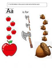 English Worksheet: teaching the alphabet