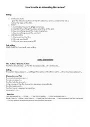English Worksheet: Film Review - rules and writing