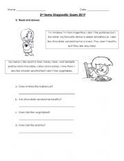 English Worksheet: Reading and Writing 