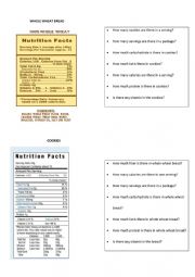 English Worksheet: Nutrition Label - How Many/How Much