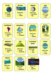 English Worksheet: Geography Taboo Cards