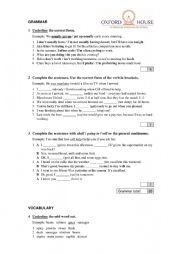 English Worksheet: test pre intermediate