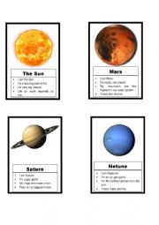 English Worksheet: Solar System song Flashcards