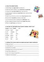 English Worksheet: GET READY FOR KET: CLOTHES AND PASSIVE VOICE