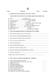 9th grade test