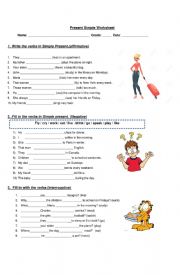 English Worksheet: PRESENT SIMPLE WORKSHEET