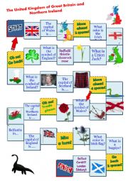 English Worksheet: The UK and Northern Ireland board game