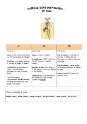 English worksheet: Prepositions of time rule