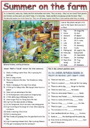 English Worksheet: Picture Description: Summer on the farm