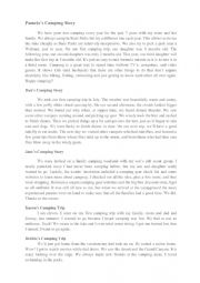 English Worksheet: Reading