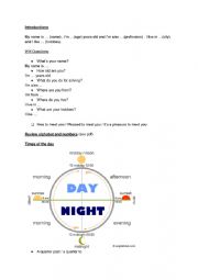 English Worksheet: Ideas for A1 first class