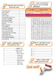 English Worksheet: QUESTION TAGS