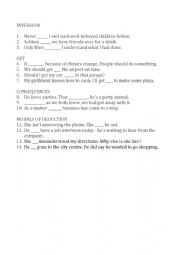 English Worksheet: B1 grammar