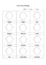 English Worksheet: Lets draw feelings