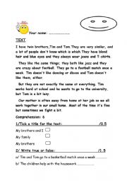 English Worksheet: 6 th form tunisian english test ( reading comprehension + grammar + vocabulary + writing ) 