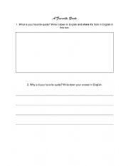 English Worksheet: A Favorite Quote