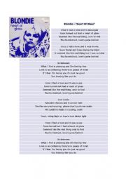 English Worksheet: Blondie - Heart of glass worksheet
