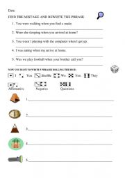 English Worksheet: ROLL THE DICE PAST CONTINOUS