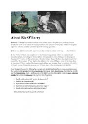 English Worksheet: Reading training about Ric O Barry Dolphin project 