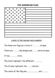 English Worksheet: The American Flag