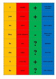 Present simple and Present Continuous (make up sentences)