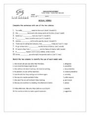English Worksheet: modals