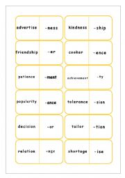 English Worksheet: Domino. Word Formation