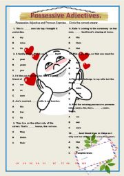 English Worksheet: possessive