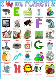 I love my planet 2 - Pictionary - Environmental vocabulary