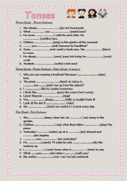 English Worksheet: Tenses Revision