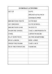 Everyday activities and frequency adverbs list