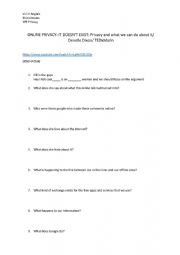 English Worksheet: Internet Privacy Listening comprehension
