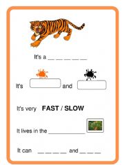 English Worksheet: animals - descriptions