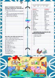 English Worksheet: WORKSHEET Tidying up my room WRITING AND DESCRIBING THINGS