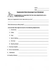 Supercenter worksheet