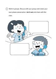 English Worksheet: telephone conversation