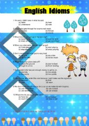 English Worksheet: idiom