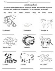 English Worksheet: Describing animals