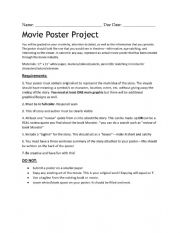 English Worksheet: Movie Poster Project