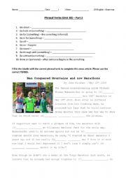 English Worksheet: Phrasal Verbs with GO