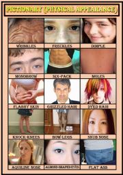 English Worksheet: PICTIONARY (PHYSICAL APPEARANCE)