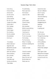 English Worksheet: Suzanne Vega: Toms Diner