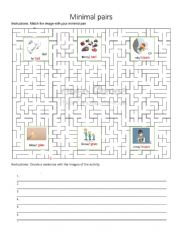 English Worksheet: Minimal Pairs 