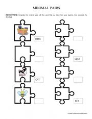 English Worksheet: Minimal Pairs