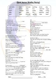 English Worksheet: listening dark horse