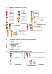 English Worksheet: personal pronouns