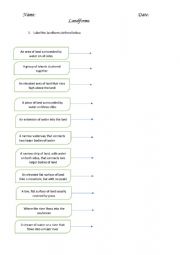 English Worksheet: Landforms