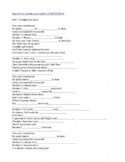 English Worksheet: Song on New years resolutions