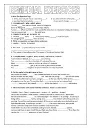 English Worksheet: 8th form back tschool review activities